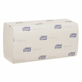 H&Atilde;&yen;ndkl&Atilde;&brvbar;deark, Tork H3 Advanced, 2-lags, V-fold, 23x23cm, 11,5 cm, hvid, 100% nyfiber