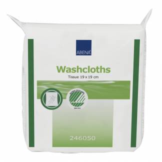 Papirvaskeklud, ABENA, 3-lags, 19x19cm, hvid, pakket i pose &Atilde;&iexcl; 125 stk, engangs