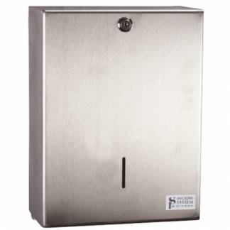 Dispenser, neutral, Maxi, 13x26x34cm, gr&Atilde;&yen;, rustfrit st&Atilde;&yen;l, til alle typer h&Atilde;&yen;ndkl&Atilde;&brvbar;deark *Denne vare tages ikke retur*