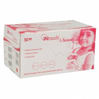 Steril unders&Atilde;&cedil;gelseshandske, iNtouch Natural, S, nature, latex, pudderfri, steril