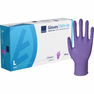 Unders&oslash;gelseshandske, ABENA Classic Sensitive, L, lilla, nitril, pudderfri