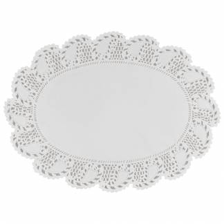 Kagepapir, 28x36cm, 40 g/m2, hvid, papir, udhugget, oval