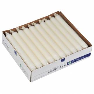 Kronelys, Gastro-Line, 7 timer, hvid, 20 cm