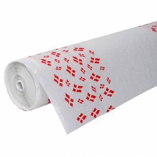 Rulledug, 5000x120cm, hvid, genbrugspapir, med flagmotiv