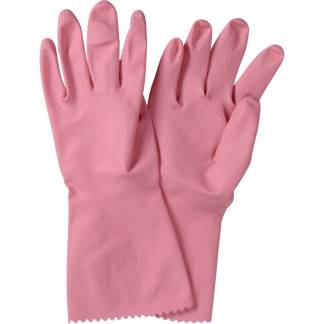 Latexhandske, DPL Nova 45, 7, pink, latex, indvendig velourisering