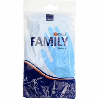 Vinyl handske, ABENA Family, M, bl&aring;, vinyl, indvendig velourisering, phthalatefri
