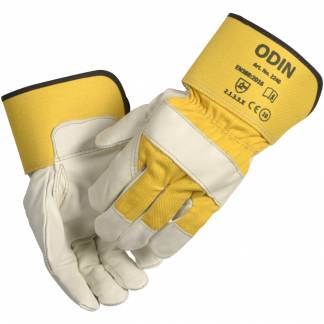 Oksehudshandske, ODIN, 12, hvid, oksel&Atilde;&brvbar;der, rigger