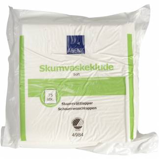 Skumvaskeklud, ABENA, 19x19x2,8cm, soft, engangs