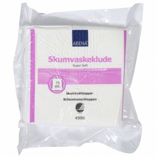 Skumvaskeklud, ABENA, 19x19cm x 2,8mm, pink, super soft, engangs