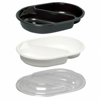 Bakke, 23,8x17,6x4cm, 895 ml, sort, PP, 2-rums, 500/395 ml, menuserie, hovedret