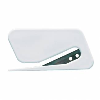 L&Atilde;&yen;gfolie kniv, 7,5x4cm, hvid, plast/metal, til l&Atilde;&yen;gfolie