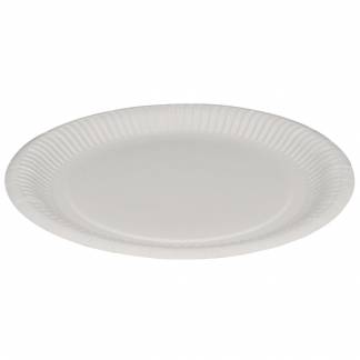 Paptallerken, ABENA Gastro, &Oslash;23cm, hvid, pap, kaolin coating