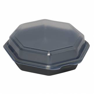 Plastbakke, 19x19x6cm, 640 ml, 640 ml, sort, PS, med h&Atilde;&brvbar;ngslet l&Atilde;&yen;g, octaview
