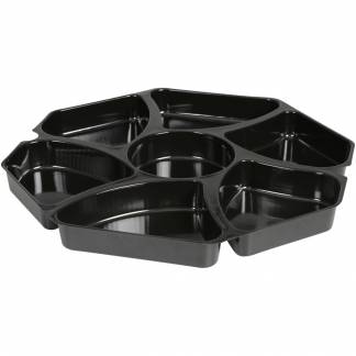 Indsats, Duni, 28,4x28,4x2,5cm, sort, PS, 7-rums, til octaview bakke