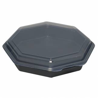 Plastbakke, 23x23x5cm, 1000 ml, 1000 ml, sort, PS, med h&Atilde;&brvbar;ngslet l&Atilde;&yen;g, octaview