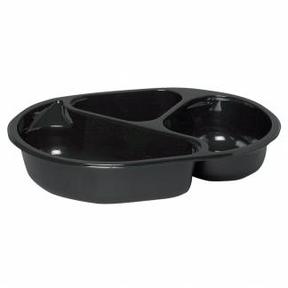 Bakke, 23,8x17,6x4,5cm, 960 ml, sort, CPET, 3-rums, 210/295/450 ml, menuserie, hovedret