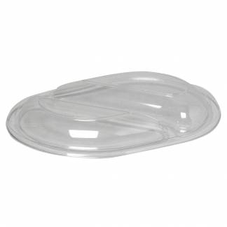 Snap-on l&Atilde;&yen;g, 23,8x17,6x3cm, klar, PS/OPS, oval, til 2-rums, antidug effekt