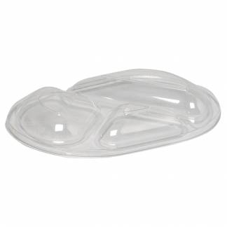 Snap-on l&Atilde;&yen;g, 23,8x17,6x3cm, klar, PS/OPS, oval, til 3-rums, antidug effekt *Denne vare tages ikke retur*