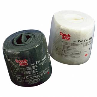 Skurefiber, 3M Scotch-Brite 640, 100x200mm, gr&Atilde;&cedil;n, nylon, medium skureeffekt, perforeret, 40 stk.