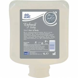 H&Atilde;&yen;r og bodyshampoo, SC Johnson Refresh Luxury, 1000 ml, uden farve, med parfume