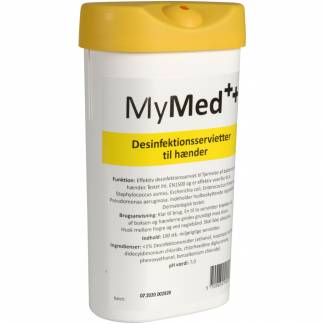 Desinfektionsserviet, Hand care, 18x18cm, hvid, til h&aring;nddesinfektion,antibakteriel, engangs