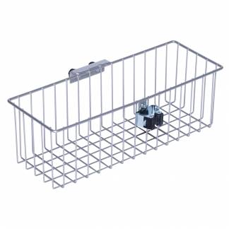 Tr&aring;dkurv, Tina Trolleys, 225x435x140mm, gr&aring;, pulverlakeret st&aring;l, med redskabsholder *Denne vare tages ikke retur*