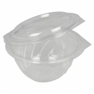 Salatsk&Atilde;&yen;l, &Atilde;&tilde;17,7cm, 1000 ml, 1000 ml, klar, RPET, med h&Atilde;&brvbar;ngslet l&Atilde;&yen;g