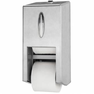 Dispenser, Tork T7, 14,3x14,9x32,5cm, gr&Atilde;&yen;, rustfrit st&Atilde;&yen;l, til 2 ruller toiletpapir *Denne vare tages ikke retur*
