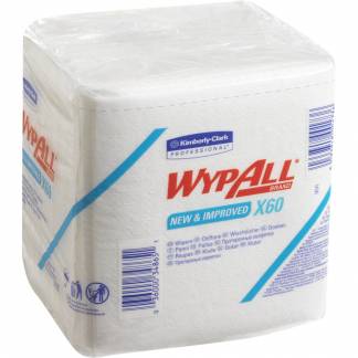 Industriaft&oslash;rring, Kimberly-Clark WyPall X60, 1-lags, 30,5x31,8cm, hvid, nonwoven