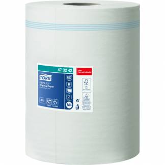 H&Atilde;&yen;ndkl&Atilde;&brvbar;derulle, Tork M4 Standard, 1-lags, Midi, 300m x 19,8cm, &Atilde;&tilde;19,5cm, hvid, blandingsfibre, med spiralhylse *Denne vare tages ikke retur*