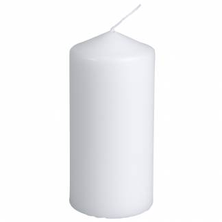 Bloklys, 12cm, &Oslash;6cm, hvid, 35 timer, paraffin