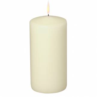 Bloklys, 20cm, &Atilde;&tilde;9,6cm, champagne, 120 timer, paraffin