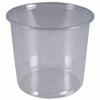 Plastbæger, ABENA Cater-Line, TowerPac, 10,7cm, Ø12cm, 750 ml, klar, RPET, med skruebund