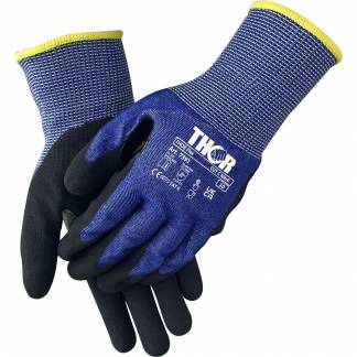 Sk&aelig;reh&aelig;mmende arbejdshandske, THOR Cut C, 10, bl&aring;, nitril, sk&aelig;reh&aelig;mmende niveau C