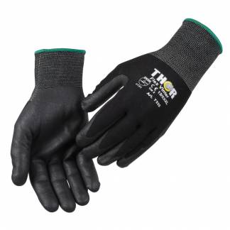 Halvdyppet nitrilhandske, THOR Flex Vinter, 7, sort, nitril/nylon, ribkant