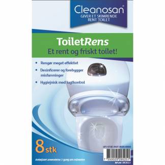 Toiletrens, Cleanosan, med farve og parfume, 8stk