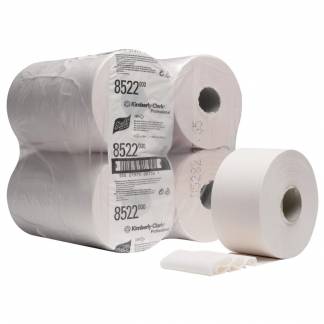 Jumborulle, Kimberly-Clark Scott, 2-lags, Mini, 180m x 9,5cm , Ø18,5cm, hvid, genanvendt papir