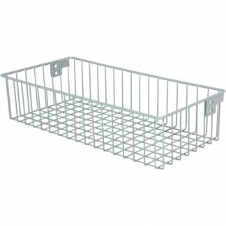 Trådkurv, Tina Trolleys, 52,5x25x12,5cm, grå, pulverlakeret stål, stor, med 2 beslag *Denne vare tages ikke retur*