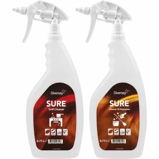 Bruseflaske, Diversey, 750 ml, til Sure Cleaner & Degreaser og Sure Grill Cleaner, hvidt brusehoved *Denne vare tages ikke retur*