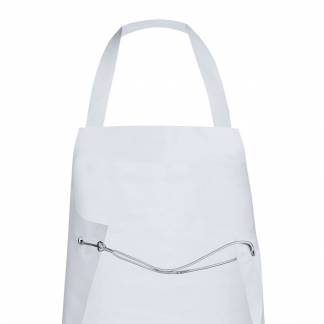 Forkl&aelig;de, B&auml;ren, 110x90cm, 350 my, hvid, PU, s&oslash;ml&oslash;s, krog-lukning, svejset halsb&aring;nd, flergangs