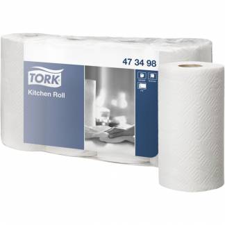 Køkkenrulle, Tork, 2-lags, 20,4m x 21,2cm , Ø11,2cm, hvid, genanvendt papir *Denne vare tages ikke retur*