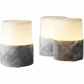 LED lampe, Duni Bright, 10,5cm, Ø7,5cm, Marble, ekskl. LED lys *Denne vare tages ikke retur*