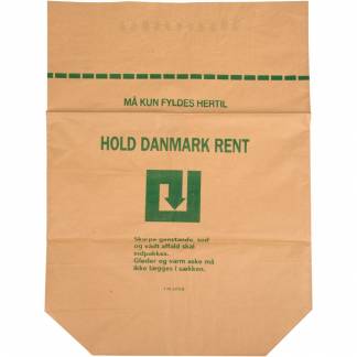 Papirs&aelig;k, 2-lags, 110 l, brun, papir, 70x100+25cm, med PE-bel&aelig;gning