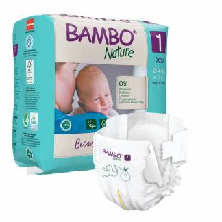 Børneble, tapeble, miljømærket, Bambo Nature, 1, 2-4 kg