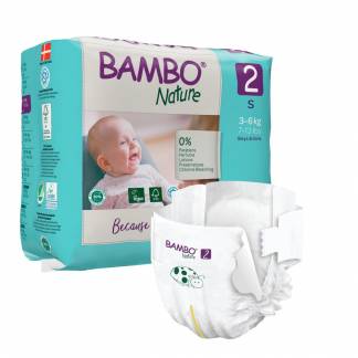 Børneble, tapeble, miljømærket, Bambo Nature, 2, 3-6 kg