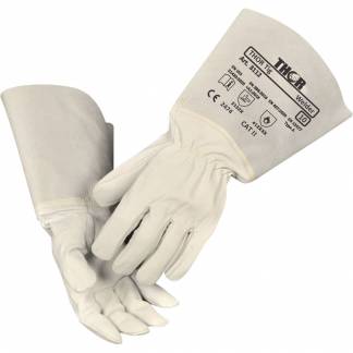 Gedeskindshandske, THOR Tighandske med Kevlar, 12, natur, gedeskind, 14 cm spaltkrave