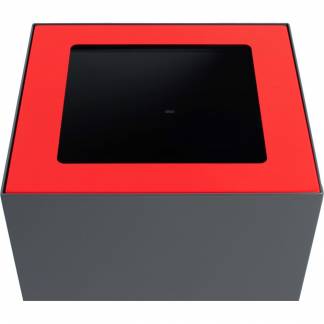 Topindsats, r&oslash;d, pulverlakeret st&aring;l, med &aring;bent indkast, til modulopbygget affaldsspand, 85 og 90 liter *Denne vare tages ikke retur*