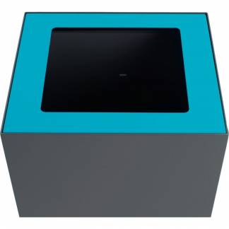 Topindsats, bl&aring;, pulverlakeret st&aring;l, med &aring;bent indkast, til modulopbygget affaldsspand, 85 og 90 liter *Denne vare tages ikke retur*