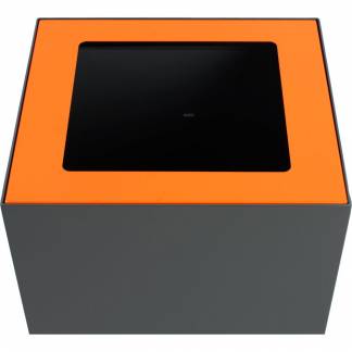 Topindsats, orange, pulverlakeret st&aring;l, med &aring;bent indkast, til modulopbygget affaldsspand, 85 og 90 liter *Denne vare tages ikke retur*