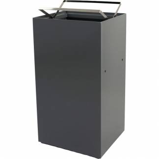 Affaldsspand, m&oslash;rkegr&aring;, pulverlakeret st&aring;l, 90 l, modulopbygget til kildesortering